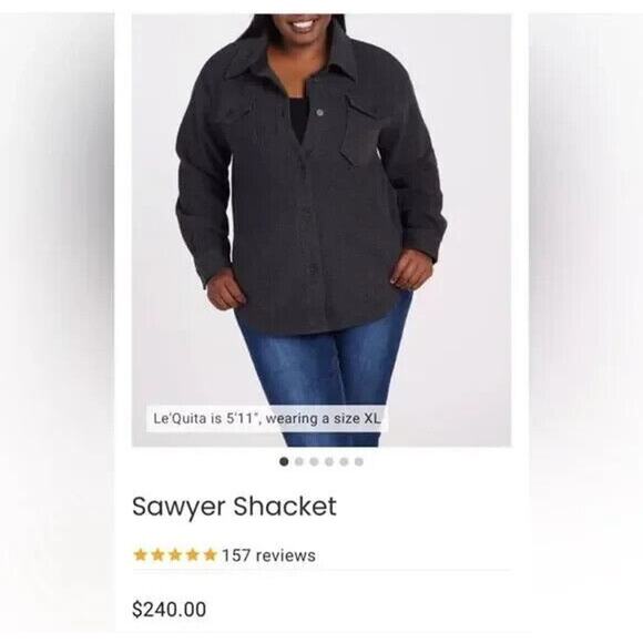 WOOLX Jacket Womens Medium Merino Wool Sawyer Shacket Sweet Cream NWT Boucle - Picture 8 of 12